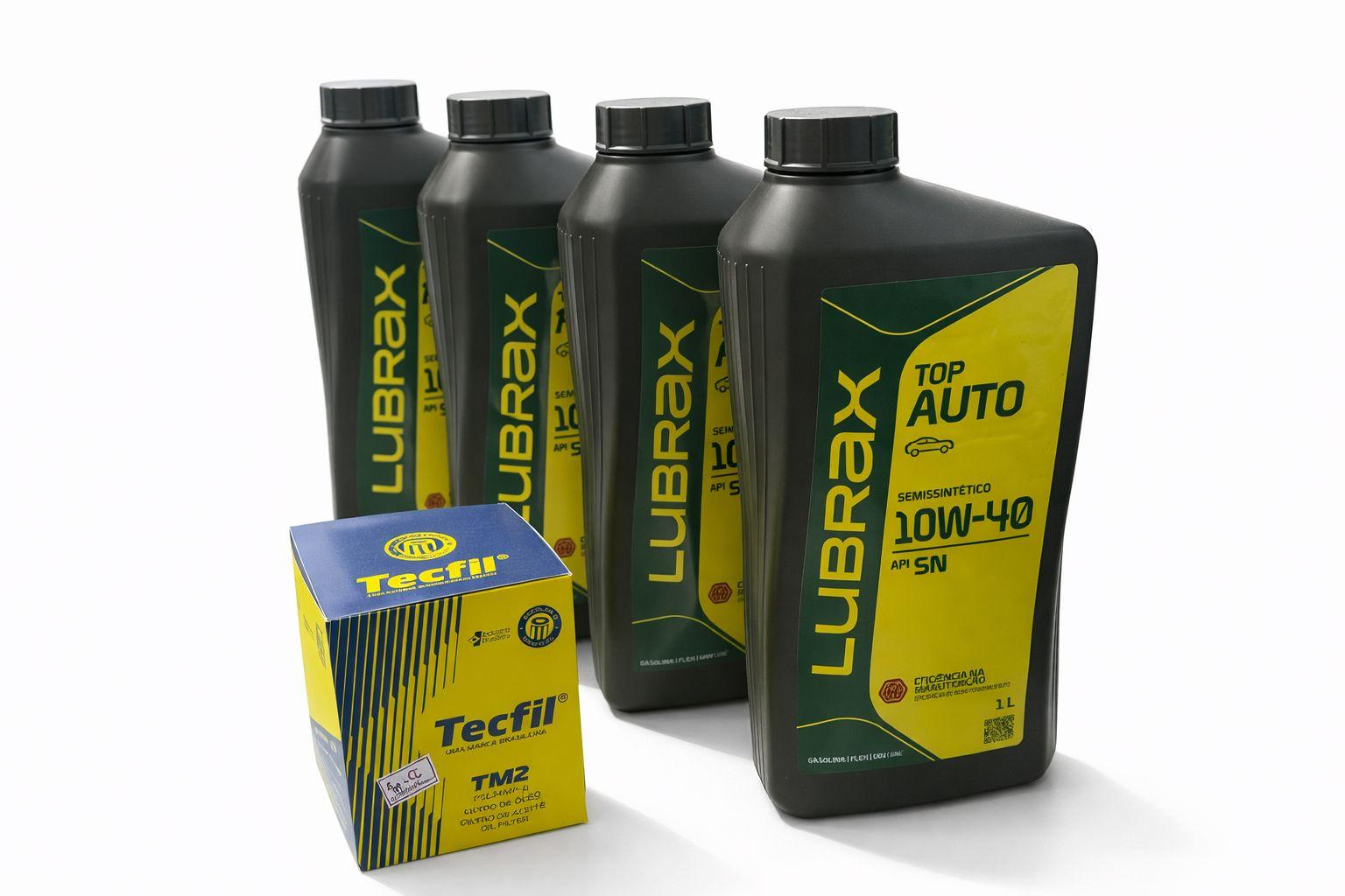 Kit troca de óleo: Lubrax 4L 10w40 + Filtro de óleo