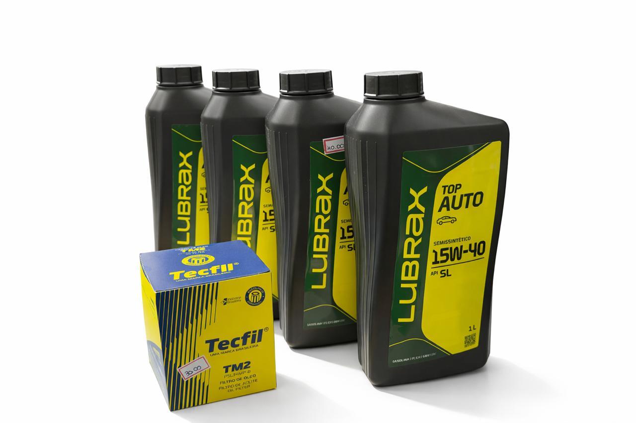 Kit troca de óleo: Lubrax 4L 15w40 + Filtro de óleo